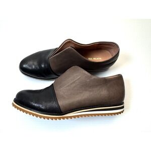 ALL BLACK Leather Sneaker Loafer Womens 39 US 9 NWOT $189 Leather SlipOn Comfort